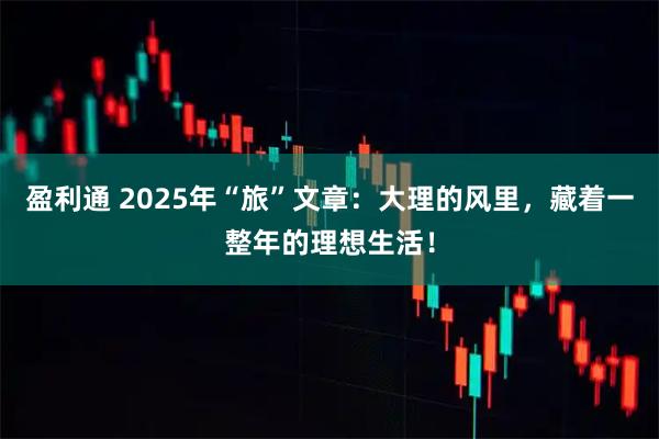 盈利通 2025年“旅”文章：大理的风里，藏着一整年的理想生活！