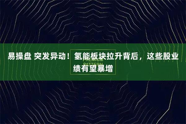 易操盘 突发异动！氢能板块拉升背后，这些股业绩有望暴增